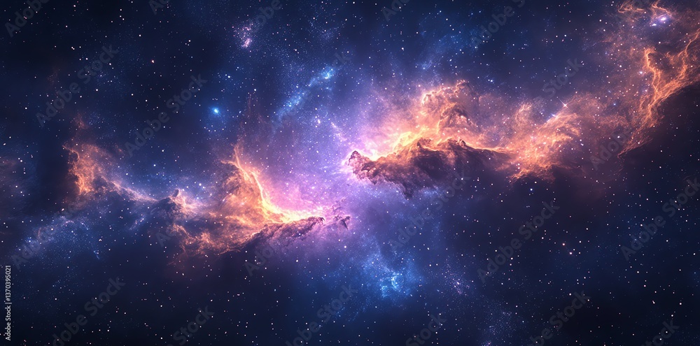 Fototapeta premium Dramatic Nebula and Stars in Deep Space Creating a Cosmic Scenery