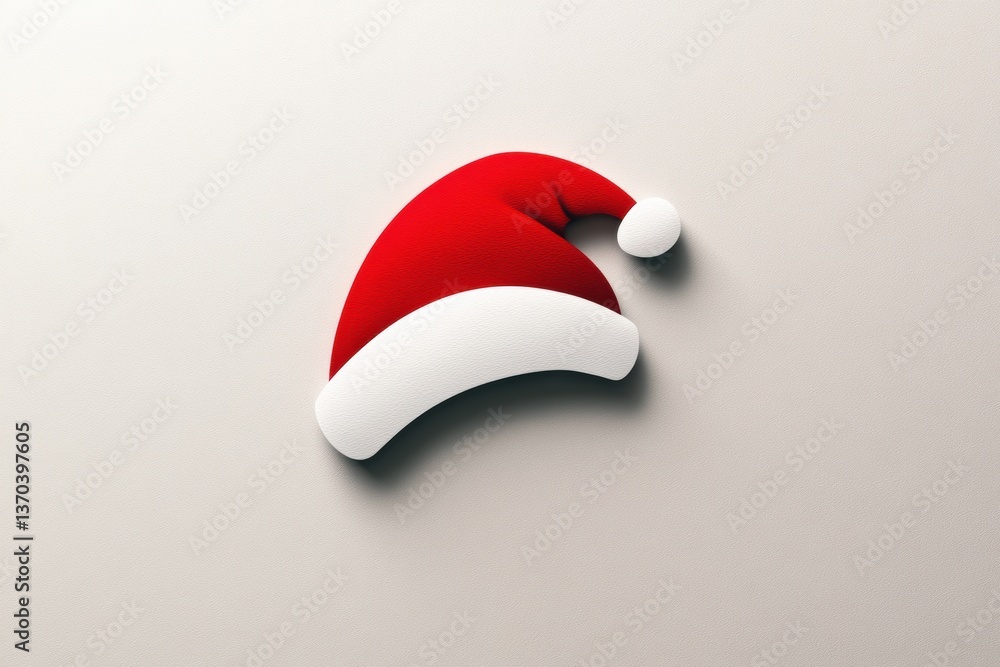Bright red and white Santa hat logo design symbolizing joyful holiday spirit Bright red and white Santa hat logo design symbolizing joyful holiday spirit