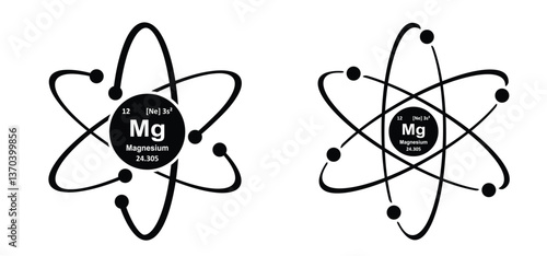 Atomic number 12, Mg Magnesium 24.305 Periodic table elements magnesium. Science symbol, element of atoms. Electronic configuration diagram.
Magnifying glass or microscope. Atomic mass and weight.