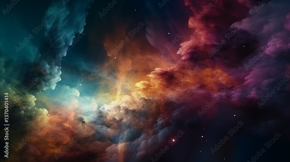 Cosmic Nebula: A Symphony of Colors in the Deep Space Cosmic Nebula: A Symphony of Colors in the Deep Space