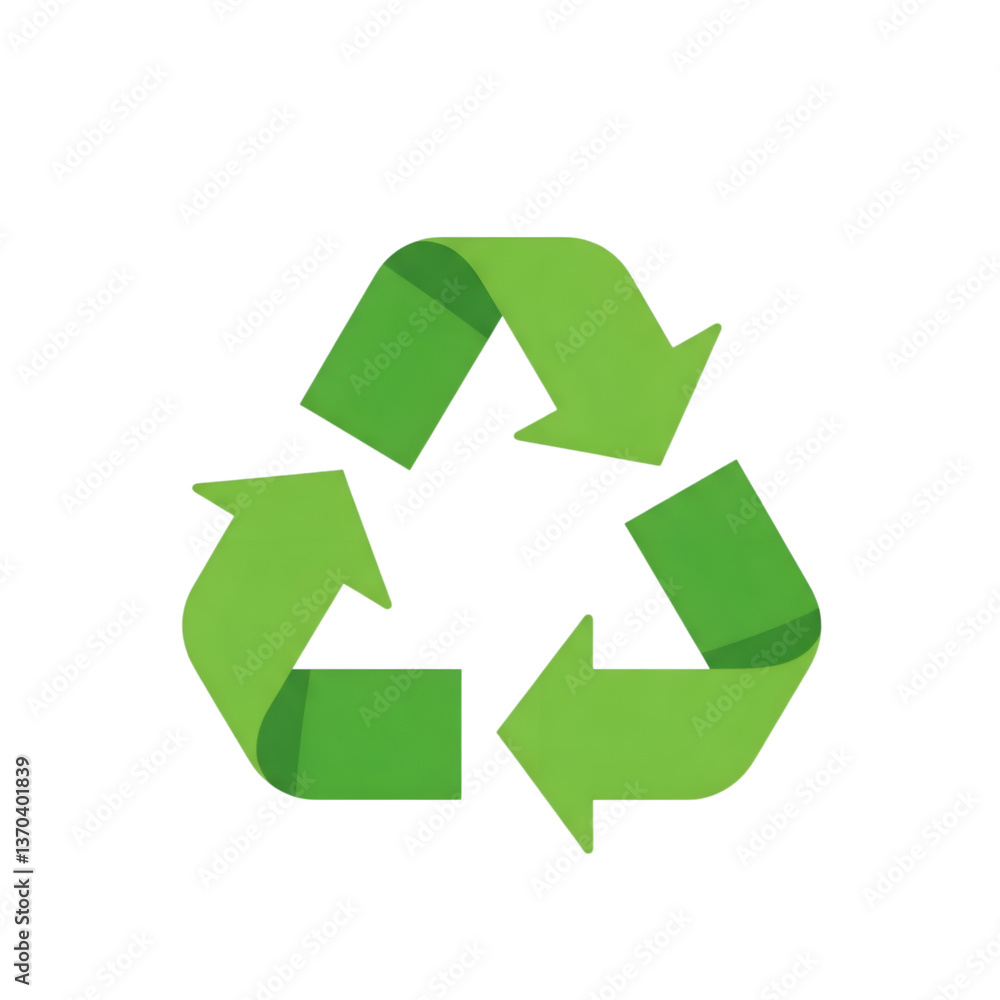 Green recycling symbol icon isolated on white, representing environmental conservation Green recycling symbol icon isolated on white, representing environmental conservation