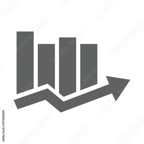 business graph with arrow vector illustration