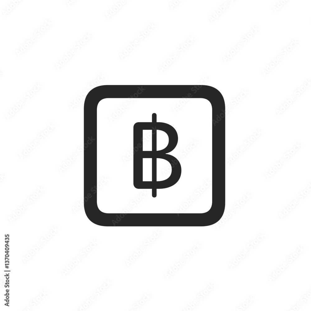 Baht Square Outline Icon Baht Square Outline Icon