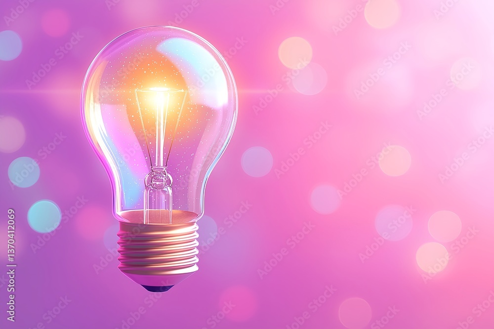 Glowing Incandescent Light Bulb Floating in Air, Emitting Multicolored Prismatic Light with Shimmering Particles, Aurora Effect, Cosmic Background, Dreamy Bokeh and Magical Atmosphere Glowing Incandescent Light Bulb Floating in Air, Emitting Multicolored Prismatic Light with Shimmering Particles, Aurora Effect, Cosmic Background, Dreamy Bokeh and Magical Atmosphere