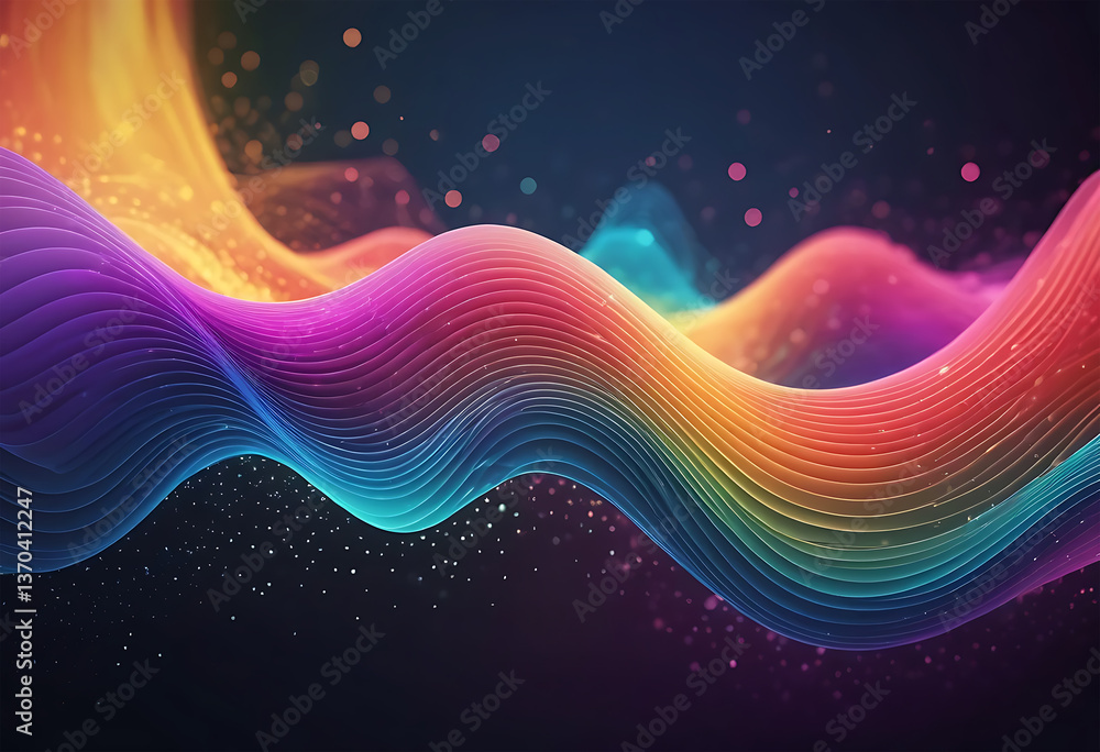 Abstract gradient particle wave futuristic technology background, particle concept with red blue and yellow light trails, Abstract wave design colored wallpaper, rainbow color digital waves Abstract gradient particle wave futuristic technology background, particle concept with red blue and yellow light trails, Abstract wave design colored wallpaper, rainbow color digital waves