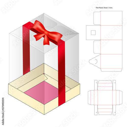 Box packaging die cut template design. 3d mock-up