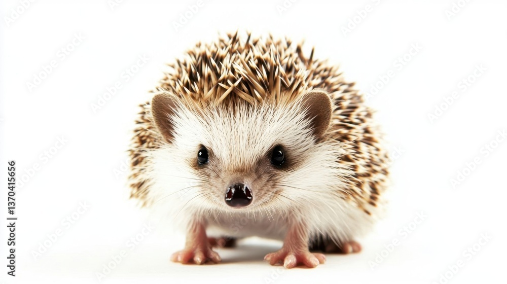 Obraz premium A tiny hedgehog standing curiously.