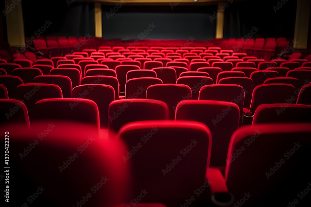 Empty red armchairs of a theater ready for a show Empty red armchairs of a theater ready for a show