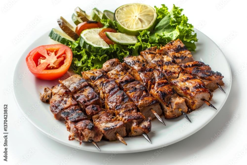 Delicious Turkish Kebab on Plate Delicious Turkish Kebab on Plate