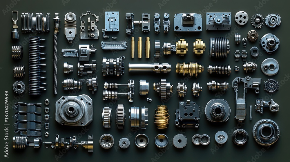 Detailed assortment of machine components Detailed assortment of machine components