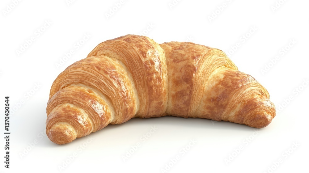 Fresh Croissant Close-Up on White Background Fresh Croissant Close-Up on White Background