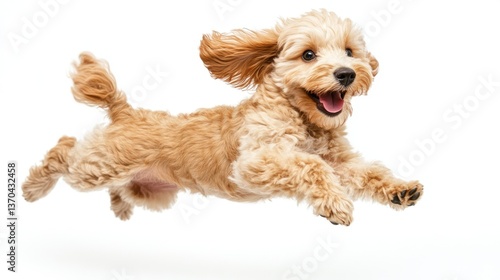 Happy Cavoodle Puppy Running and Jumping