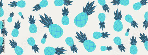 Hand-Drawn Pineapple Illustration Seamless Pattern for Graphic Use

