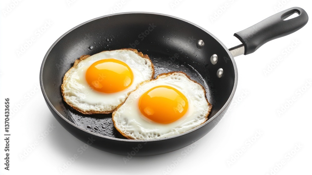 Cooking Sunny Side Up Eggs in a Nonstick Pan for Breakfast Cooking Sunny Side Up Eggs in a Nonstick Pan for Breakfast