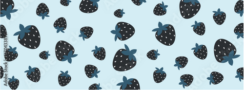 Cartoon-Style Strawberry Seamless Pattern for Kids’ Clothing and Accessories


