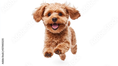 Happy Young Dog Running and Jumping