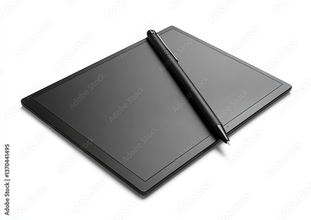 Modern tablet device with stylus Modern tablet device with stylus