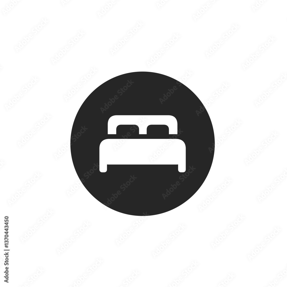 Double Bed Circle Filled Icon Double Bed Circle Filled Icon