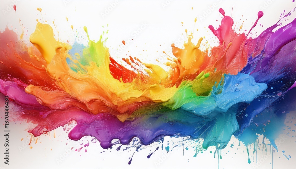Fototapeta premium creative colorful rainbow paint splash abstract background; concept of art and beauty, graphic resource