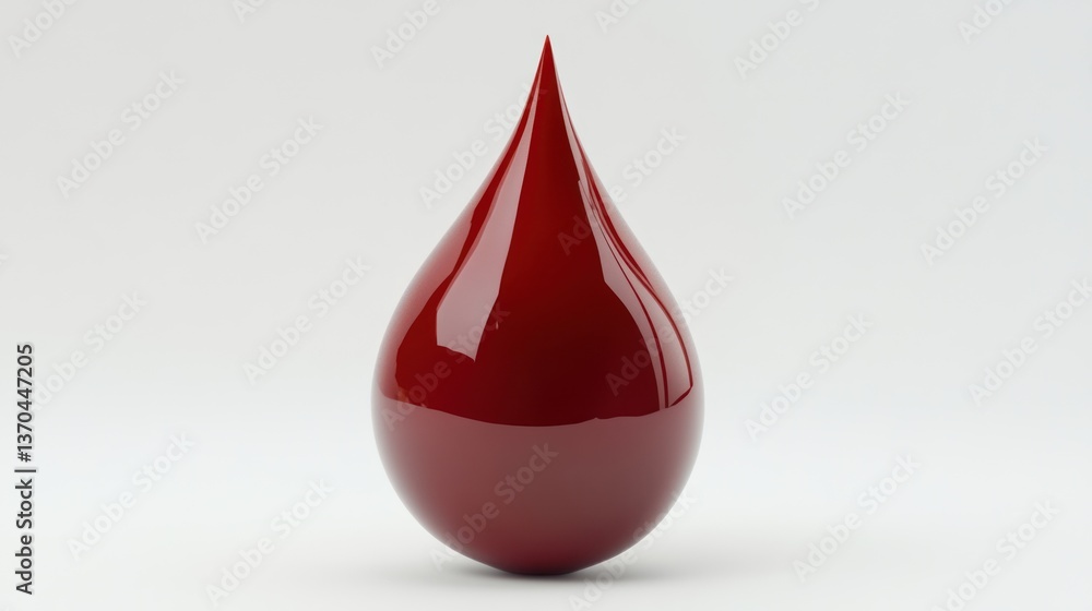 Obraz premium Vibrant Blood Drop with Smooth Surface