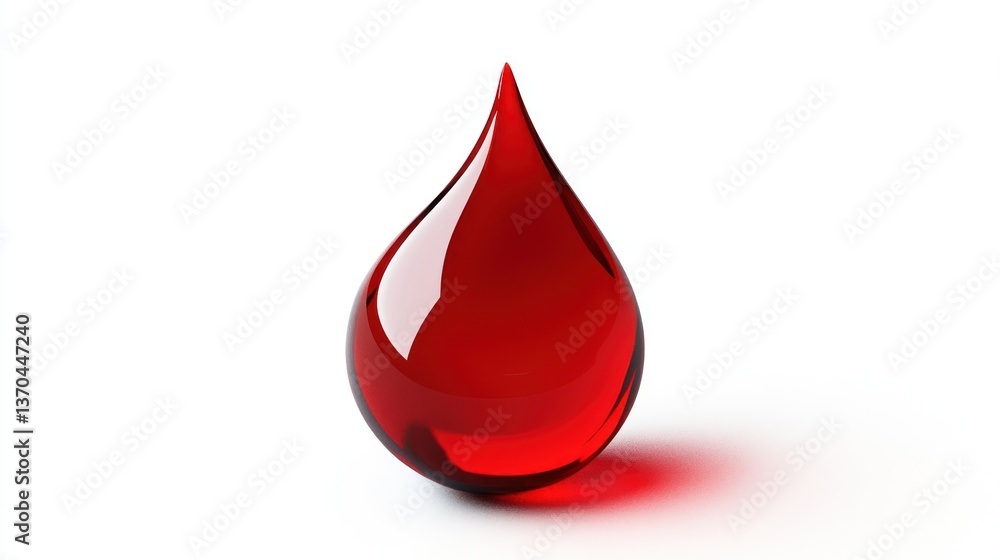 Obraz premium Vibrant Blood Drop with Smooth Surface