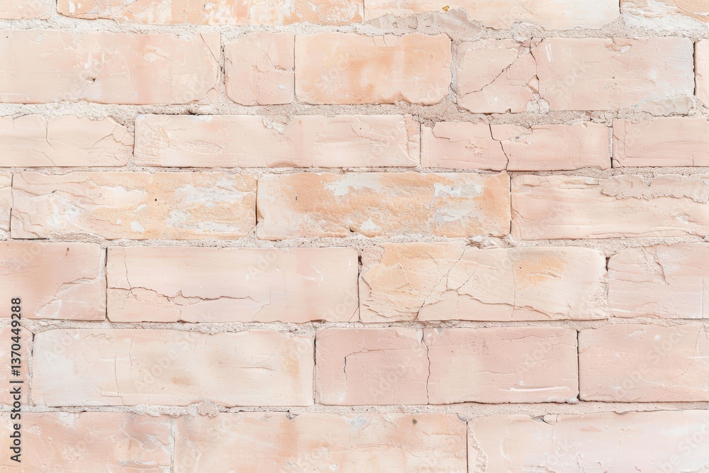 Obraz premium Textured brick wall in soft peach tones