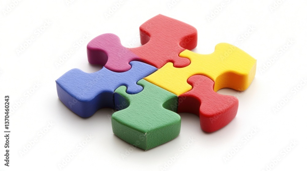 Front-Facing Colorful Puzzle Piece Front-Facing Colorful Puzzle Piece