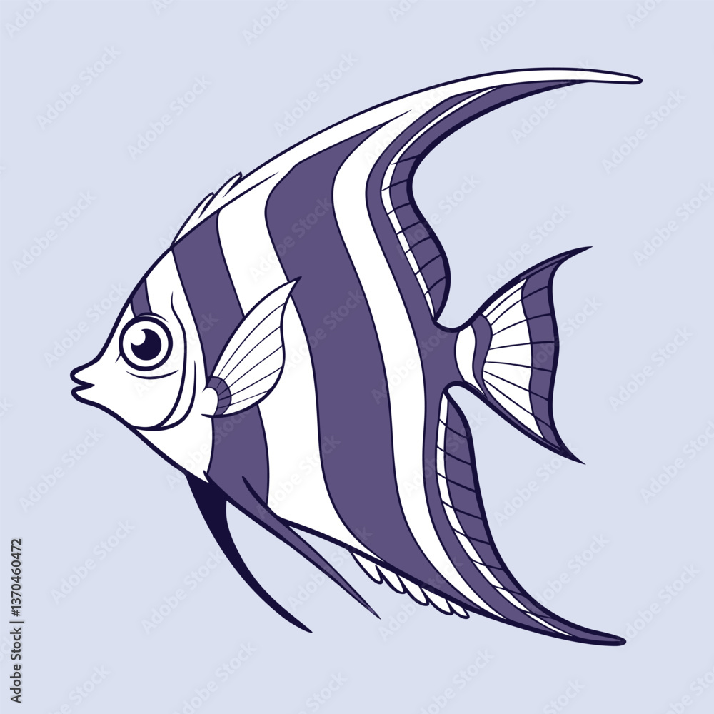 Naklejka premium marine fish:Velvet Angelfish vector Artwork