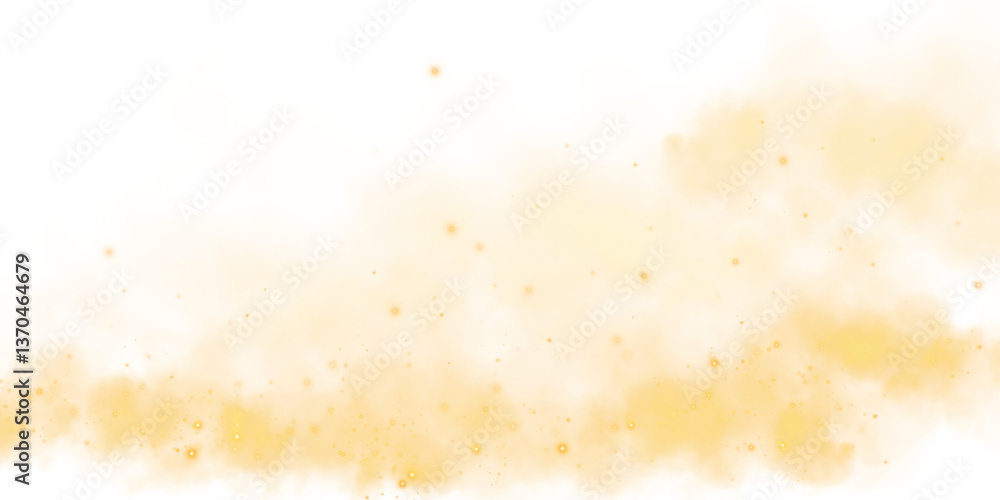 Magic yellow smoke with glitter and small particles of twinkling stars. Fog with luminous particles. Yellow vapor with stardust. Morning fog over land or water surface, magic haze. Fog or smoke. PNG. Magic yellow smoke with glitter and small particles of twinkling stars. Fog with luminous particles. Yellow vapor with stardust. Morning fog over land or water surface, magic haze. Fog or smoke. PNG.