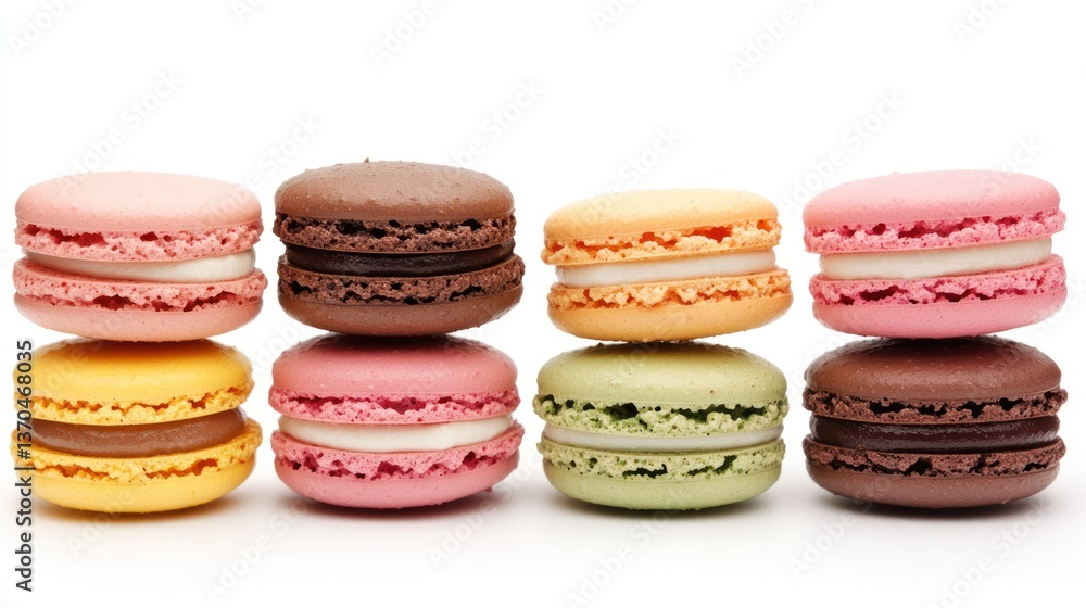 Stack of Colorful Macarons with Distinct Layers Stack of Colorful Macarons with Distinct Layers