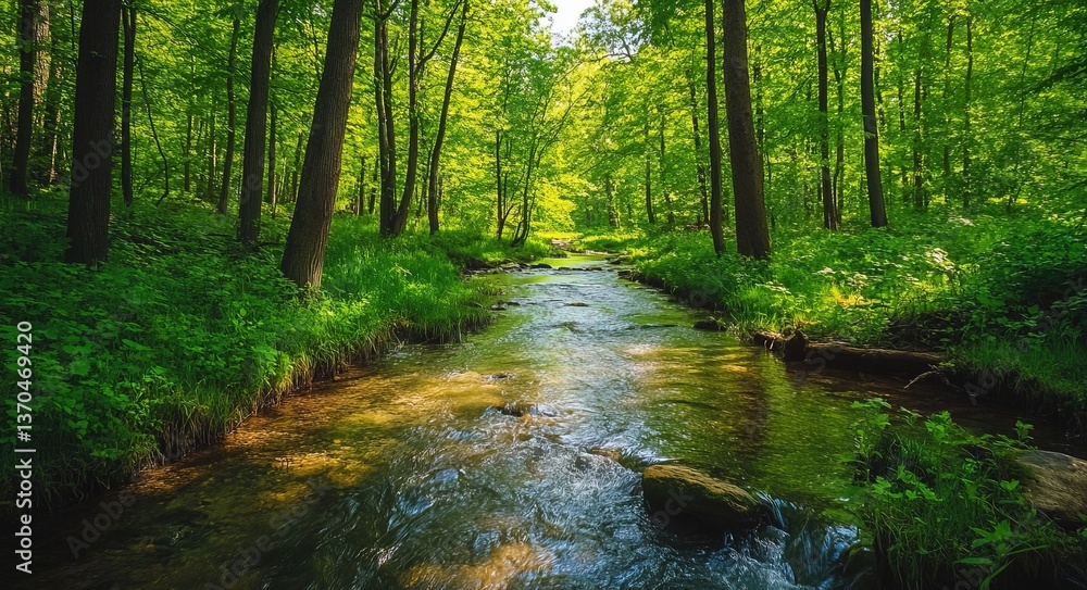 Obraz premium stream in the forest