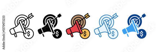 Advertising  Icon Set Multiple Style Collection