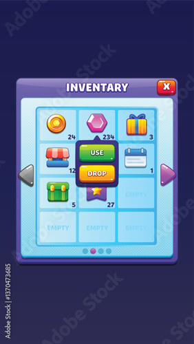 GUI Kit casual Asset for a game, a set of elements for the game interface - vector UI objects.