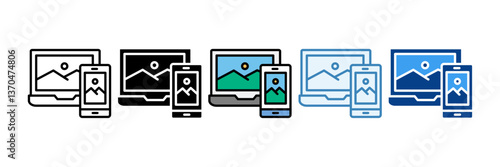 Responsive Design  Icon Set Multiple Style Collection