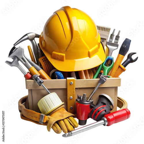 Toolbox, Tools, Construction, Safety Helmet