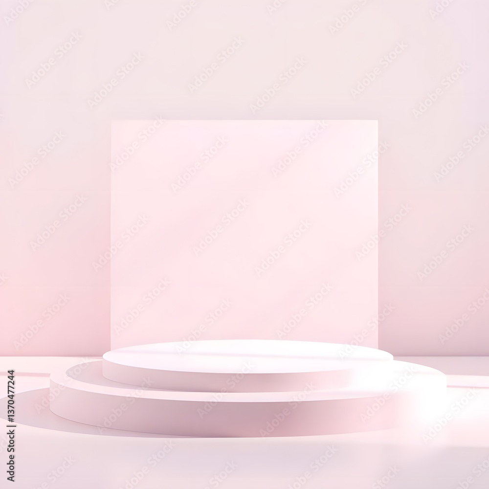 Soft Pastel Podium for Luxurious Product Showcase in Lavender Cloudscape Soft Pastel Podium for Luxurious Product Showcase in Lavender Cloudscape