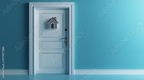 Wallpaper Mural Key and House-Shaped Keychain on Open Door Torontodigital.ca