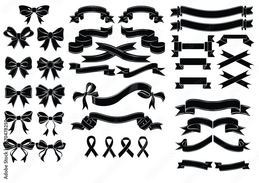 Elegant Ribbon and Bow Elements for Designers Elegant Ribbon and Bow Elements for Designers
