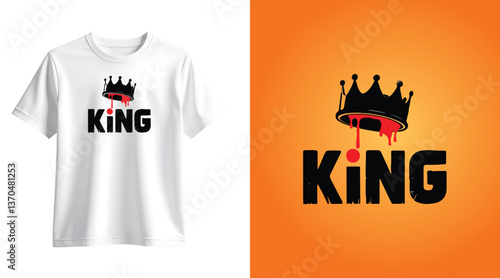 King Crown Dripping Typography T-Shirt Design