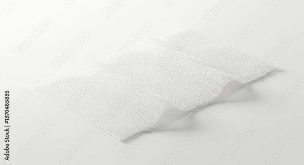 Sterile White Gauze Pad Isolated on a Pure White Background in Natural Light Sterile White Gauze Pad Isolated on a Pure White Background in Natural Light