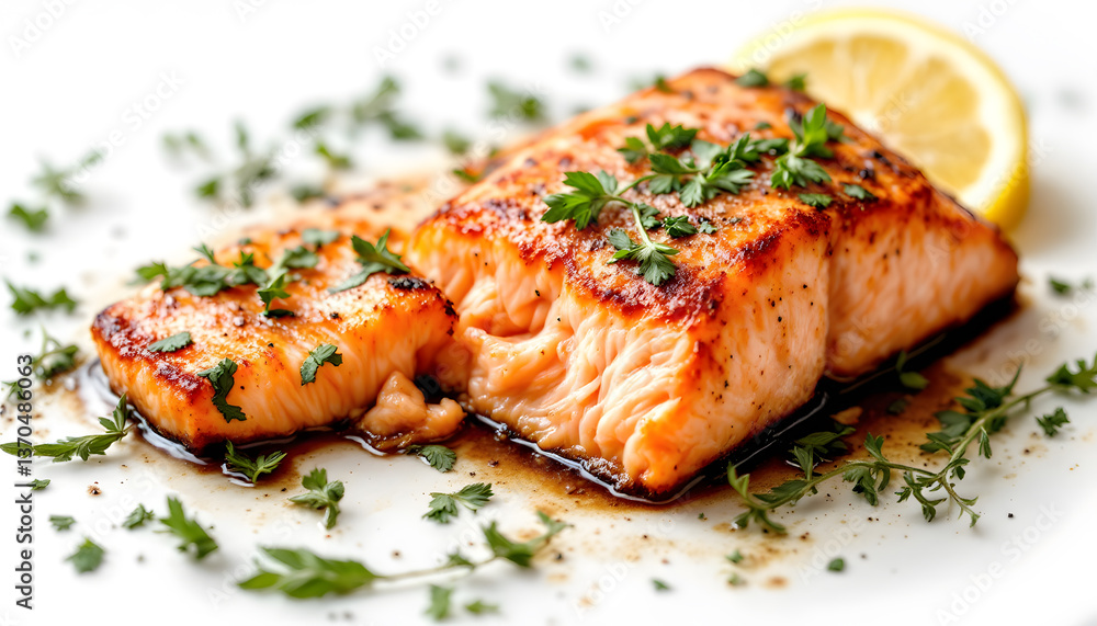 Delicious Pan-Seared Salmon Fillet with Lemon and Herbs Delicious Pan-Seared Salmon Fillet with Lemon and Herbs