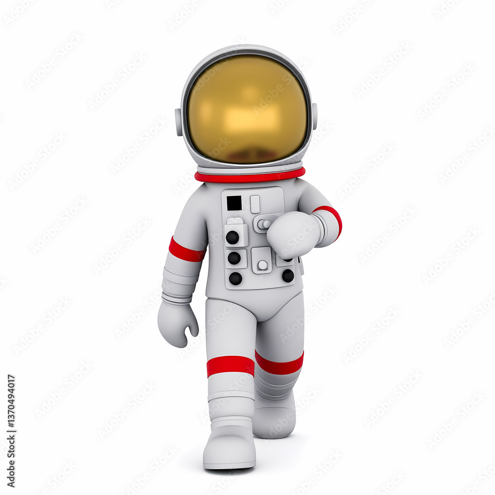 cartoon astronaut in a spacesuit walks forward cartoon astronaut in a spacesuit walks forward