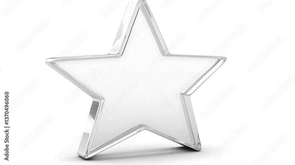 Obraz premium 3D rendered glossy white star.