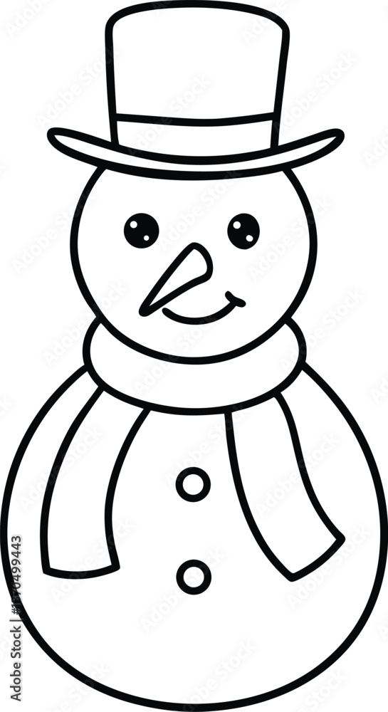 Snowman Line Art Vector Snowman Line Art Vector