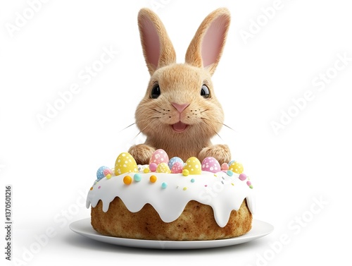 3D rabbit, sitting theme Easter Festival