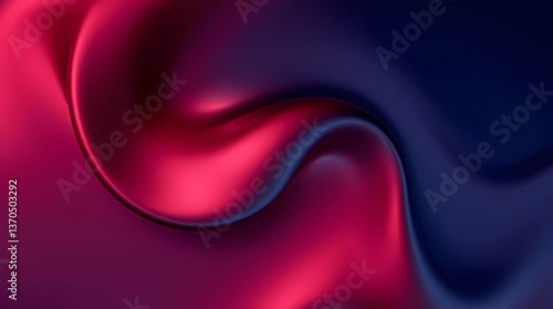 Elegant 3D fluid waves in rich burgundy and deep blue with smooth gradient transitions