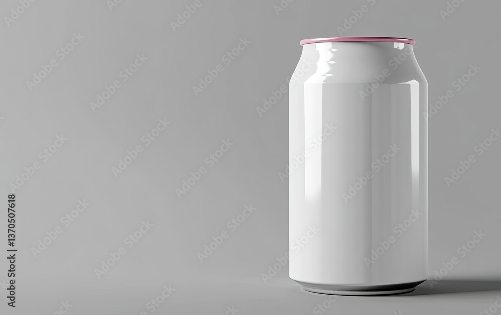 White Soda Can Mockup on Gray Background for Product Presentation White Soda Can Mockup on Gray Background for Product Presentation