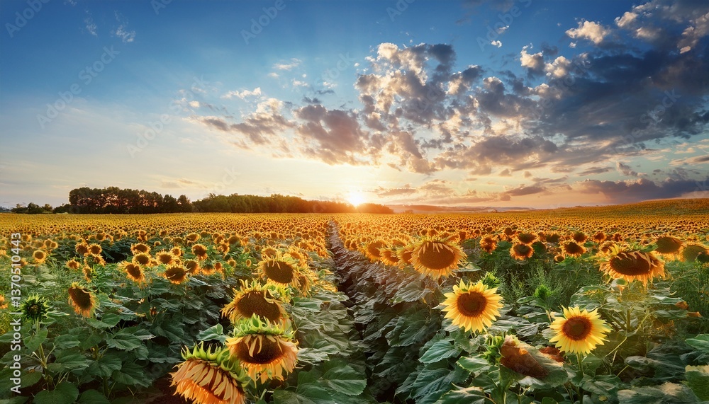 Fototapeta premium Find your peace among the sunflowers. 