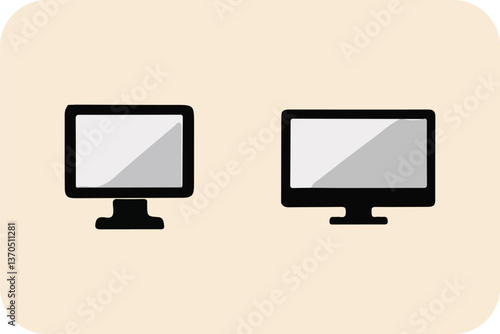 Flat digital screens including television and computer displays showcase modern electronic technology