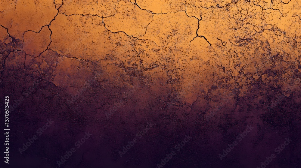 Obraz premium Abstract Cracked Wall Texture Background Golden Brown Purple
